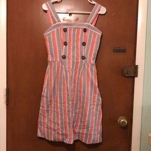 Pink Striped Apron Dress